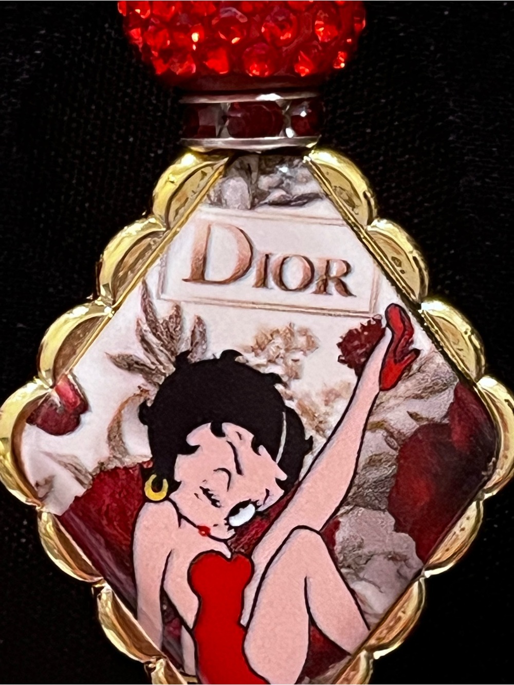 Betty Boop Red rhinestone Beaded focal fancy pen - Picture 8 of 8